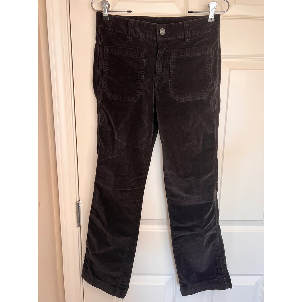 Free People Corduroy Flare Pants Utility Pockets Black Boho‎ Casual Size 4